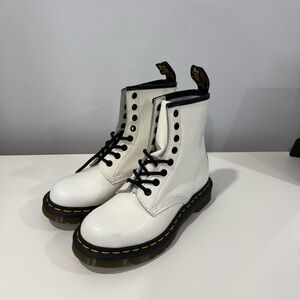 Dr. Martens White Boots with Black Laces
